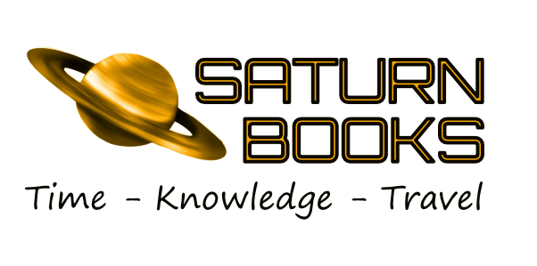 Saturn Books logo - Time, Knowledge, Travel.